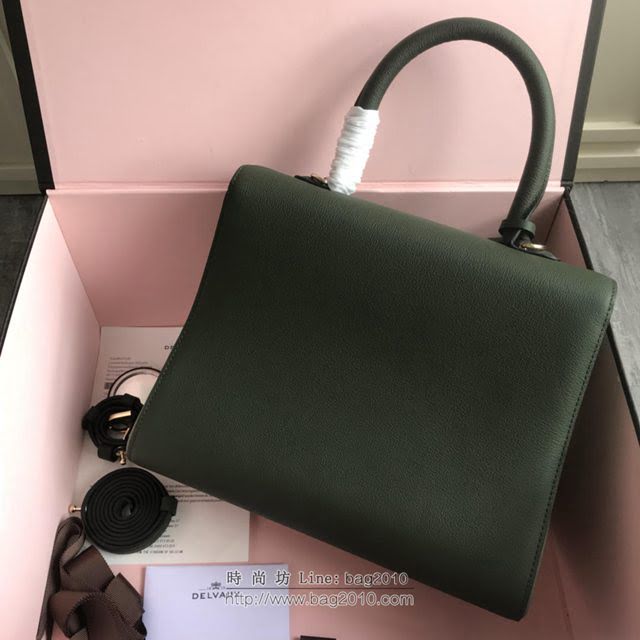 DELVAUX女包 德爾沃Brillant系列 原粒Togo皮革 德爾沃女手提包 DV0028三拼綠 中號 Delvaux單肩包  fcs1176